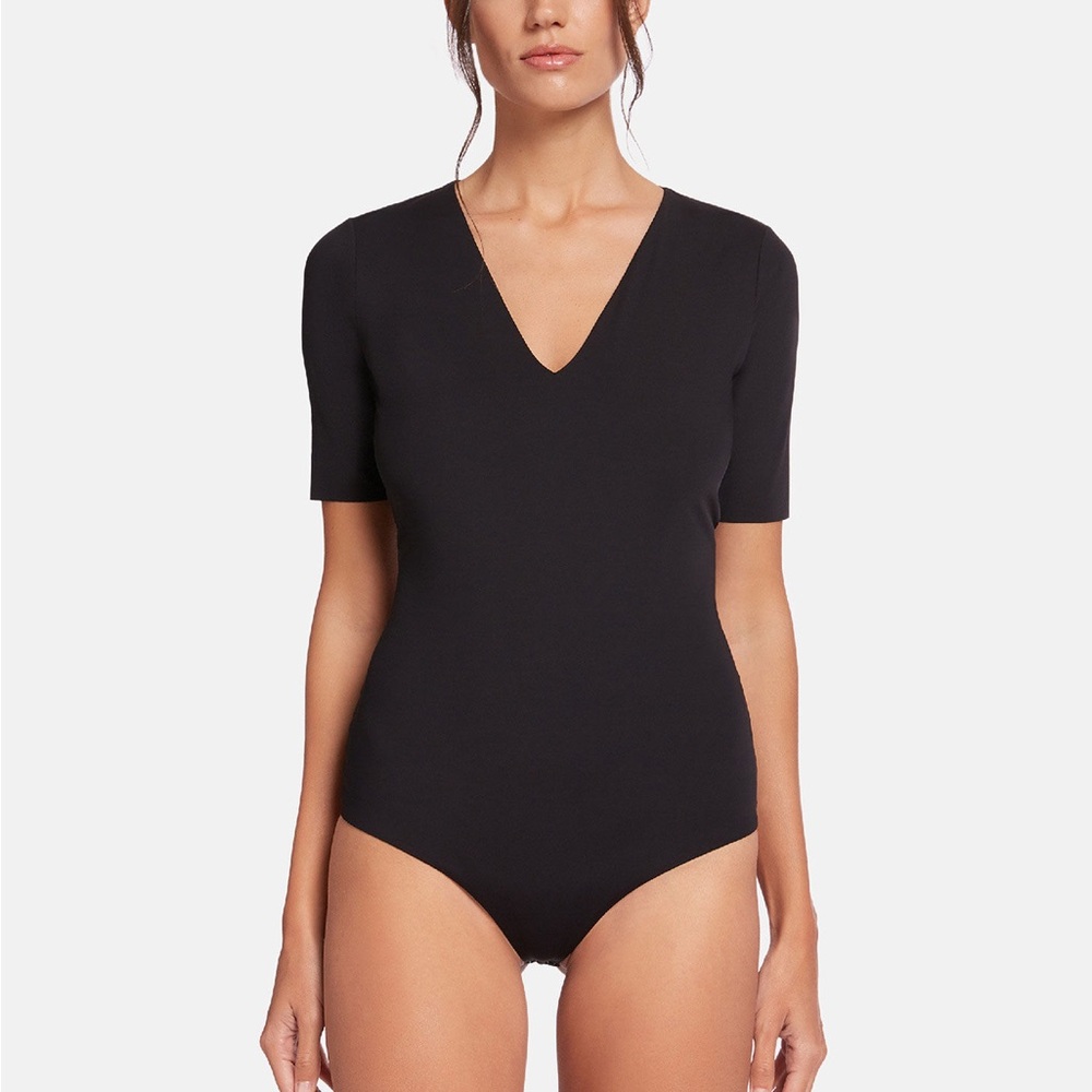 NWT Wolford Vermont String Body Suit Thong V-Neck Black 79177 size XS $210 - Picture 1 of 12